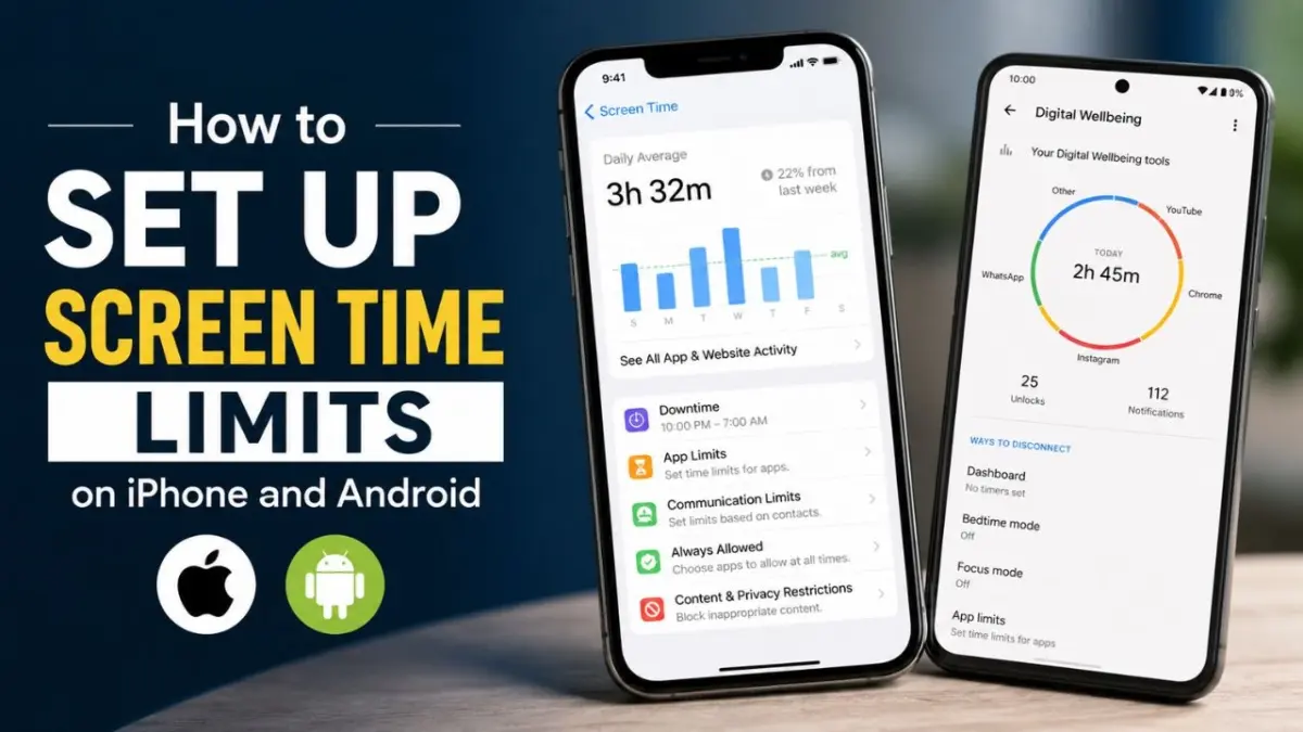 How to Set Up Screen Time Limits on iPhone and Android