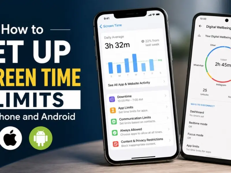 How to Set Up Screen Time Limits on iPhone and Android