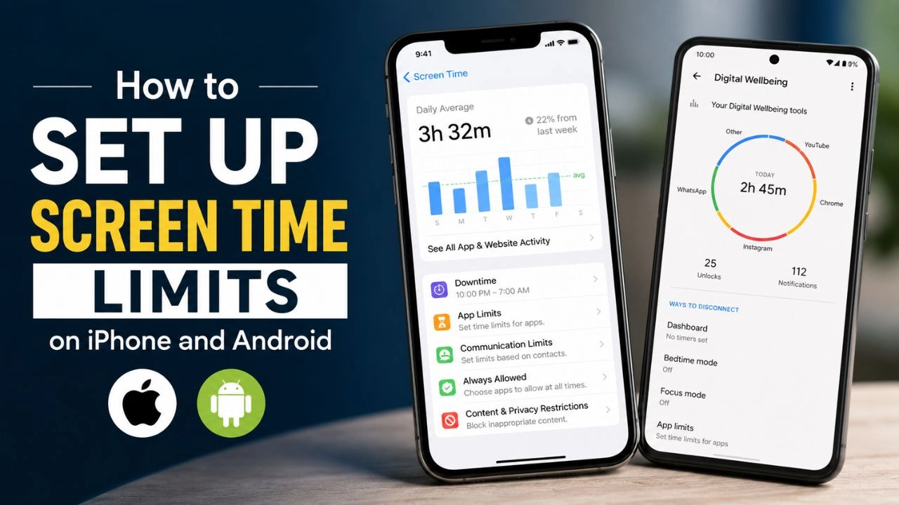 How to Set Up Screen Time Limits on iPhone and Android